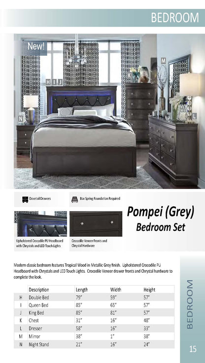 POMPEI (White/Grey) BEDROOM SET