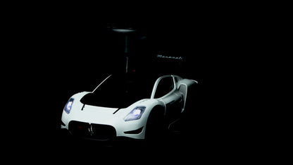 Maserati MC20 GT2 Licensed Ride on Car White Yellow Ride on Push Car 2 in 1 Kid Ride on Push Car Stroller Sliding Ride on Car with Horn Music Light Function Secure Bar Ride on Toy for Boy Girl Toddlers 1-3 Years Old